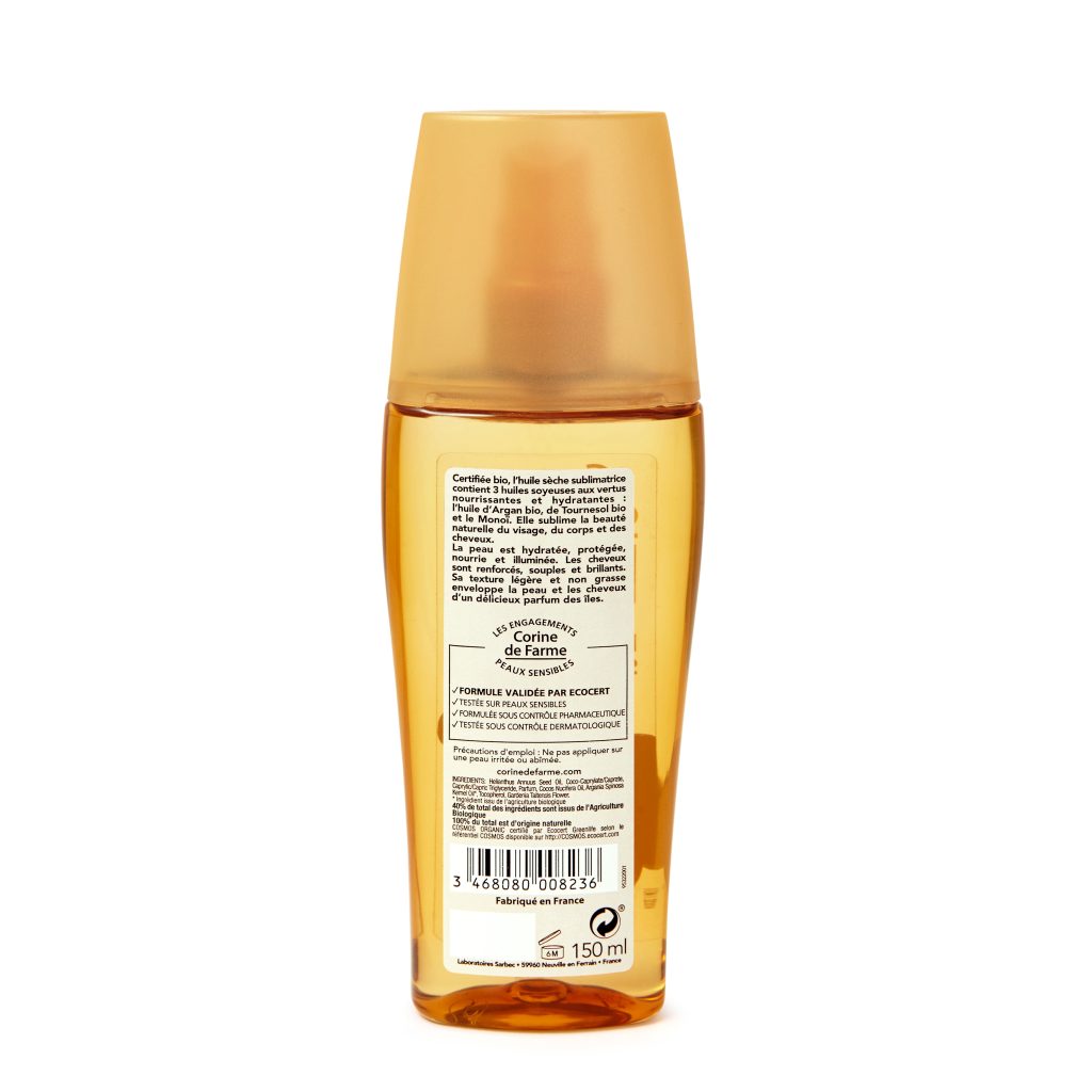 huile sublimatrice après-soleil Corine de Farme