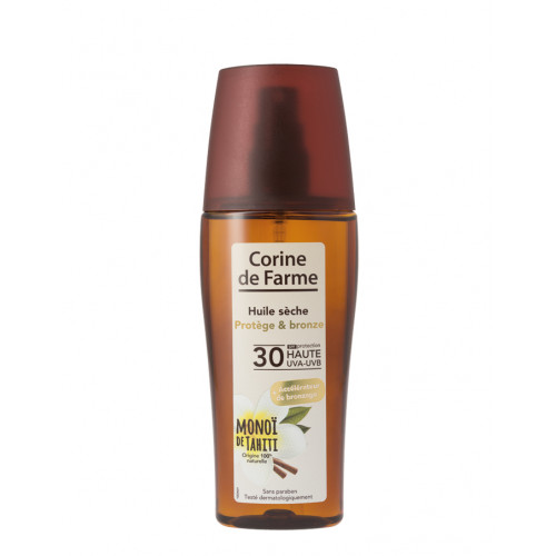 Huile Sèche Protège & Bronze avec Activateur de Bronzage SPF 30 Haute Protection 